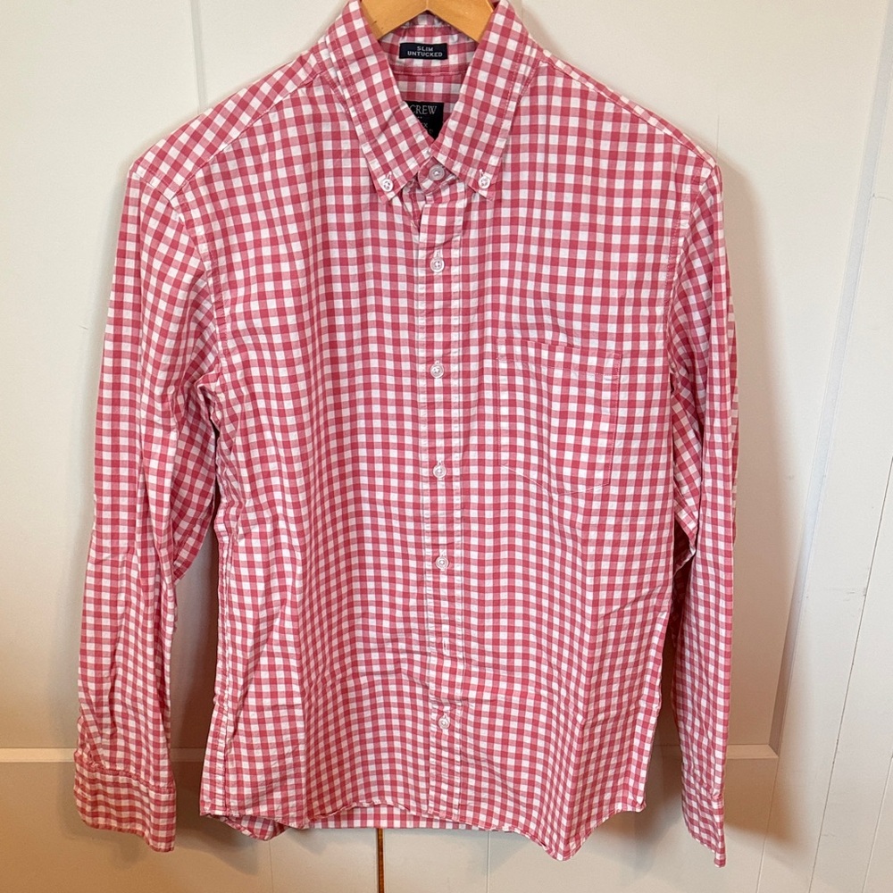 J. Crew Factory Red and White Checkered Shirt